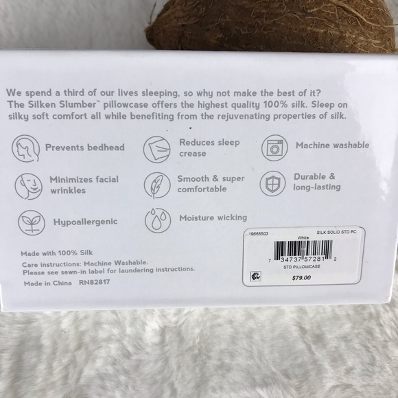 SILKEN SLUMBER 100% Silk Pillowcase NWT White - Picture 3 of 5